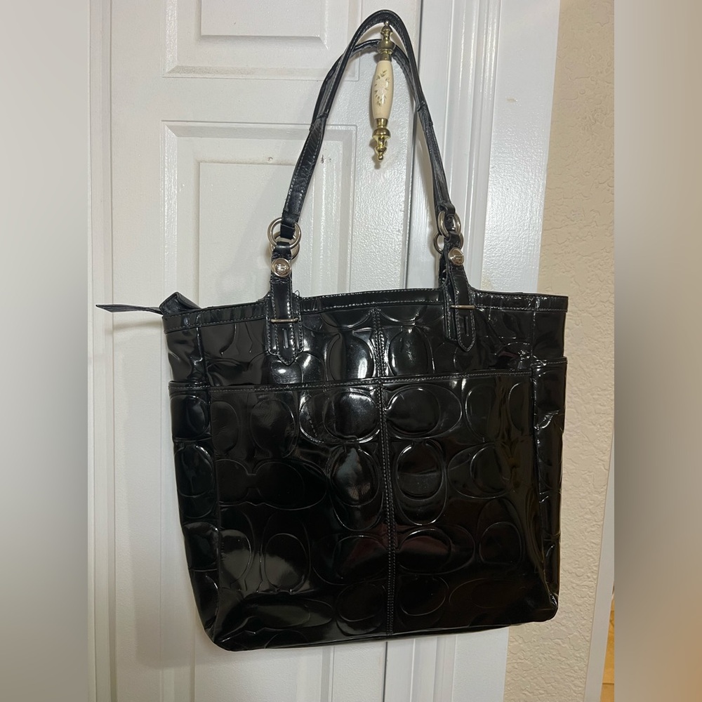 Coach Black Patent Leather Tote bag #F15245